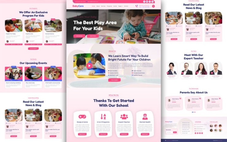 BabyCare – Free Daycare Website Template