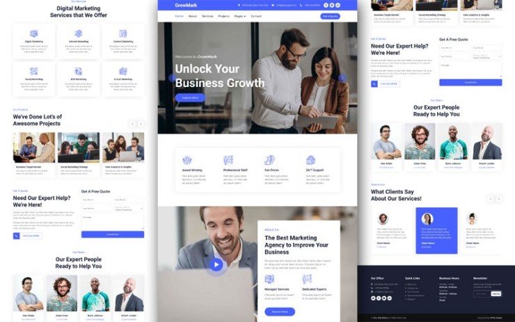 GrowMark – Digital Marketing HTML Template