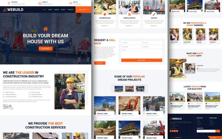 WEBUILD – Construction Company Website Template Free